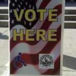 New sign from the Board of Elections and Ethics outside Garrison Elementary School at 12th and S Streets, NW.